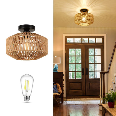 Rattan Ceiling Lamp - Hand-Woven Elegance for Your Home