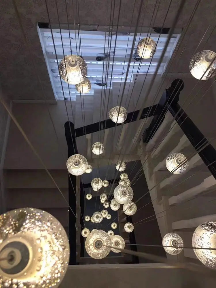 Modern Spiral Staircase Crystal Chandelier - LED Ceiling Light