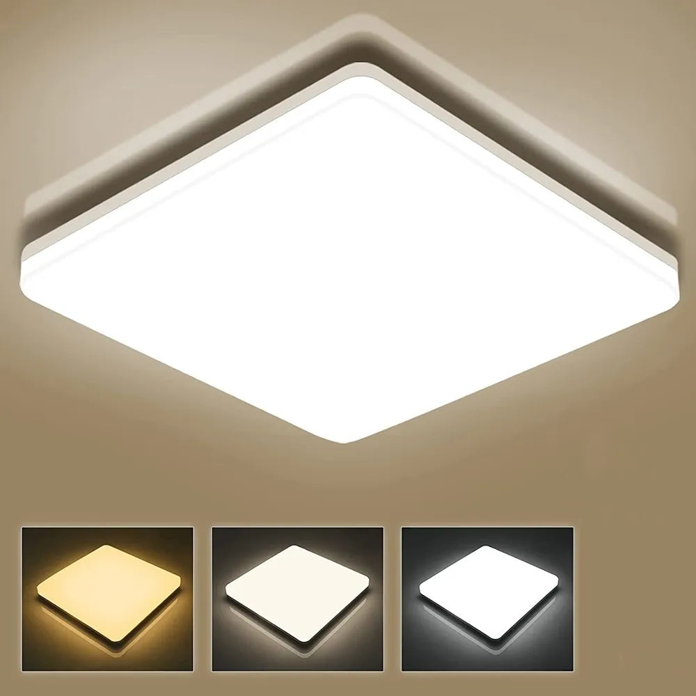 Contemporary Square LED Ceiling Light - Ideal for Kitchen, Dining Room, Bedroom, and More