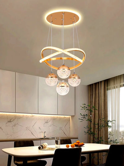 Modern LED Dining Room Chandelier - Elegant Indoor Lighting for Living Room, Bedroom, and Kitchen