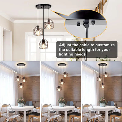 Industrial Pendant Adjustable Led Cage Pendant Lighting for a Contemporary Ceiling Fixture