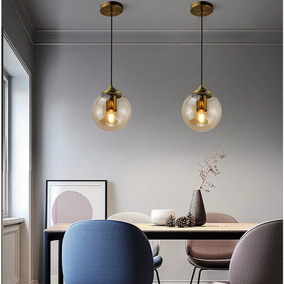 Modern Luxury Metal Chandelier Nordic LED Glass Pendant Hanging Lamp for Stylish Living