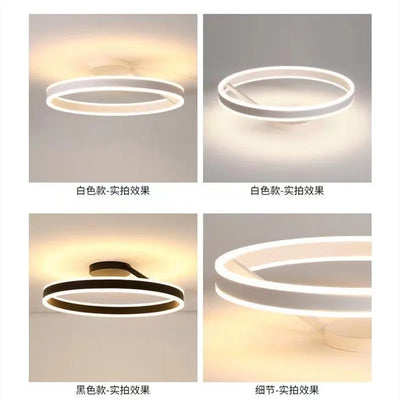 Nordic Ring LED Ceiling Chandelier: Dimmable Fixture for Dining and Living Rooms, Bedroom Pendant Light Decor