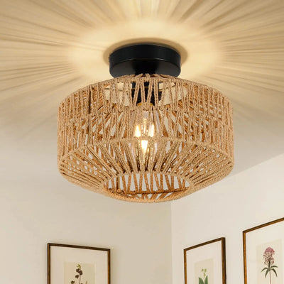 Rattan Ceiling Lamp - Hand-Woven Elegance for Your Home