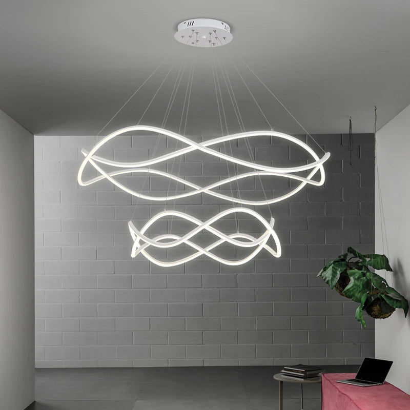 Nordic Luxury Pendant Lights Designer Golden Simple Creative LED Living Room Light Creative Decoration Art Chandelier