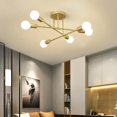 Modern Sputnik Ceiling Chandelier Hanging Lamp, Lustre Light Fixture - Perfect for Home Living, Dining Room Decor