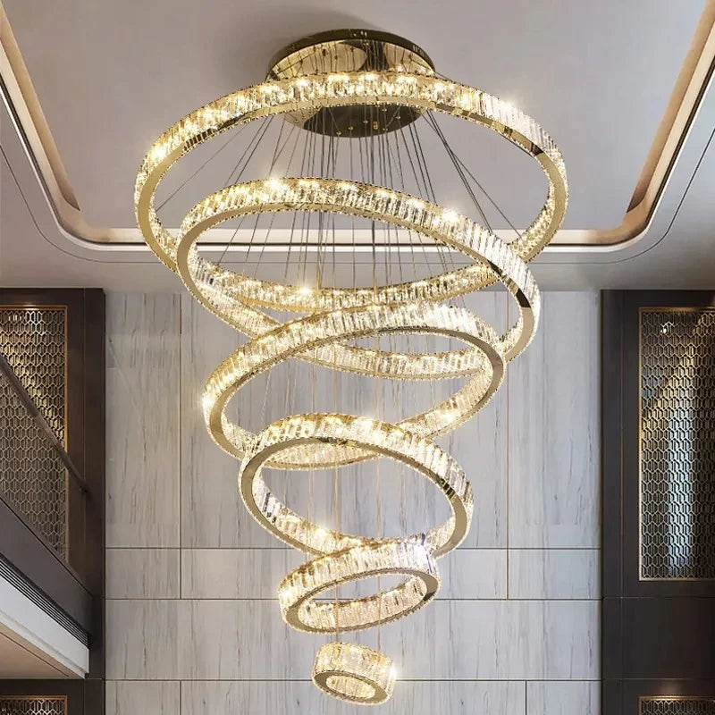 Modern Luxury Crystal LED Chandelier - Elegant Lighting for Living Spaces