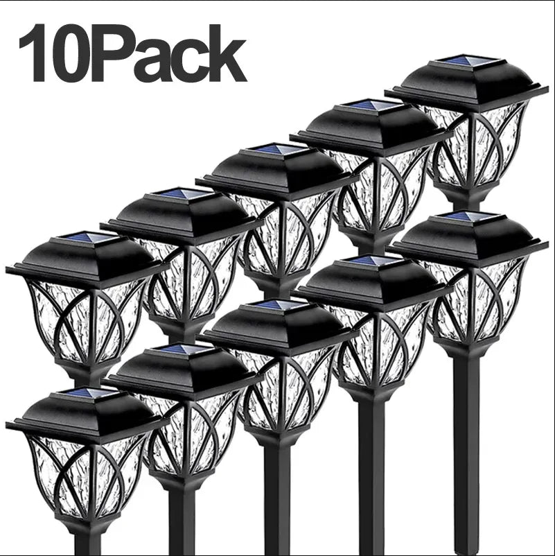 10 Pack Solar Path Lights: Bright, Waterproof LED Lawn, Yard Lights for Outdoor Landscape Pathways