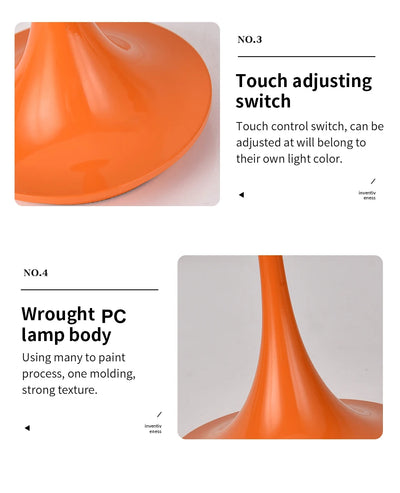 Portable USB Charging Dimmable LED Mushroom Table Lamp - Modern Bedroom Bedside Lamp