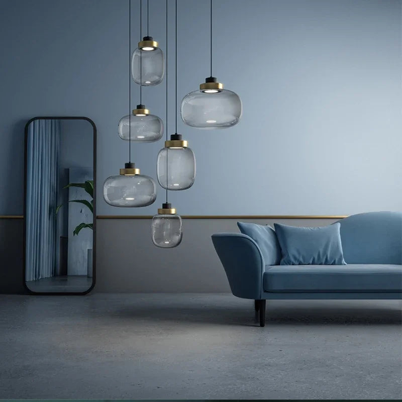 Modern Glass Chandelier for Minimalist Home Decor Lighting Fixture