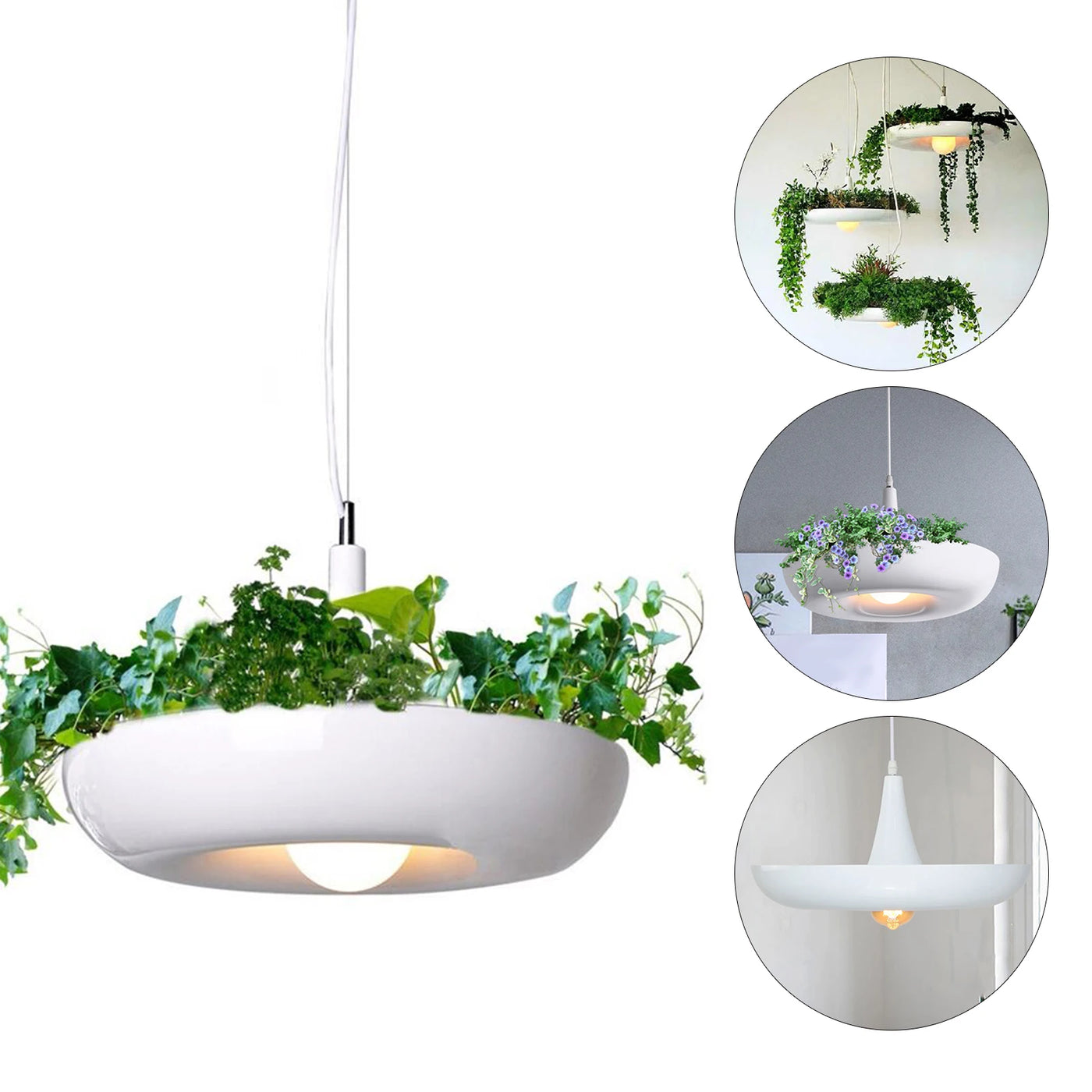 Adjustable E27 12W Aluminum White Hanging Chandelier for Garden Warm Lighting