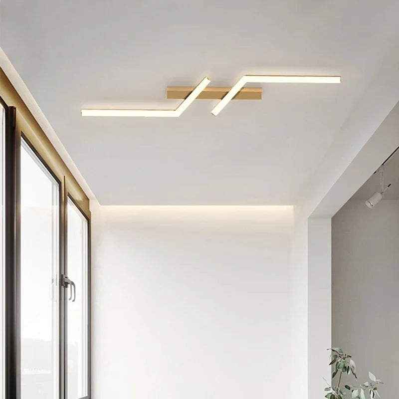 Modern LED Line Ceiling Lamp for Living Room, Dining Room, Bedroom, Study, and More