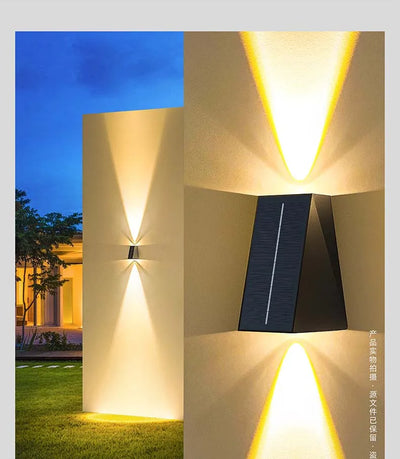 Solar Outdoor Wall Washer Sconce – LED Facade Lamp