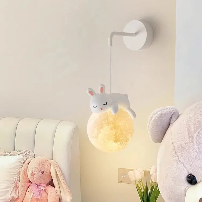Modern LED Wall Lamp Creative Moon Light For Bedroom Bedside Children's Room Background Wall Indoor Home Decorative Illumination