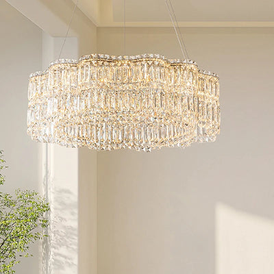 Flower Wave Crystal Luxury Ceiling Chandeliers 2024 LED New Modern Lustre Hanging Lamps