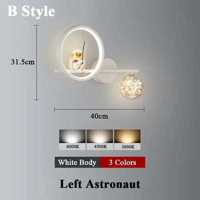 Star Astronaut Projector Wall Light for Children's Living Room Wall Lamp