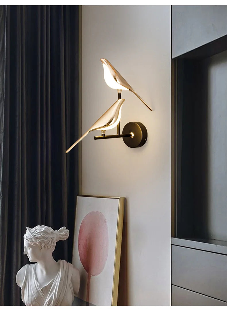 Nordic LED Golden Bird Wall Lamp – Stylish Indoor Sconce for Any Room