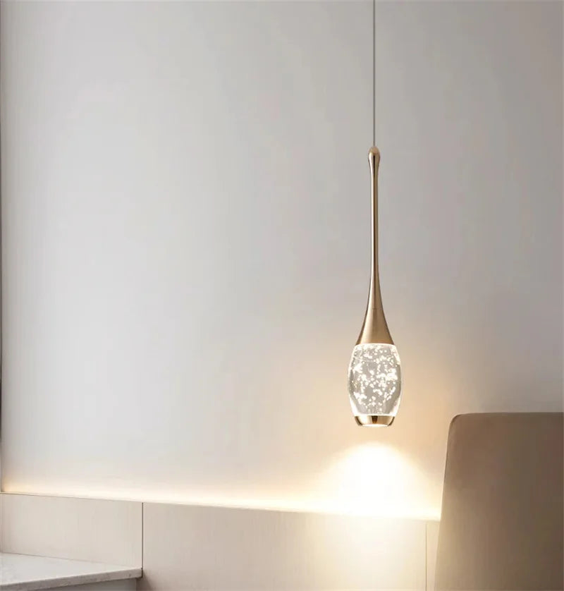 Modern Nordic LED Glass Pendant Light for Aisle, Bedroom, Kitchen, and Foyer - Rose Gold, 5W Warm White