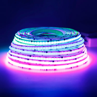WS2811 RGBIC COB LED Strip Lights – Smart Addressable Dream Color Light Tape (576/720 LEDs/m, DC12V/24V)