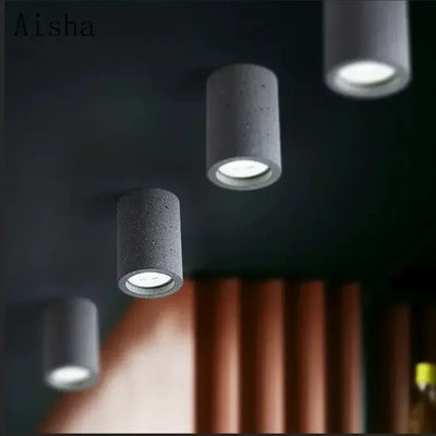 Minimalist Industrial LED Cement Downright Surface-Mounted Spotlight for Living Rooms, Corridors, Kitchens