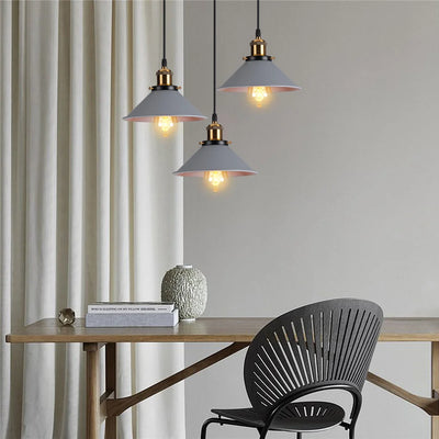 3-Lights Industrial Pendant Lamp - Vintage Macaron Style for Restaurant and Kitchen Area