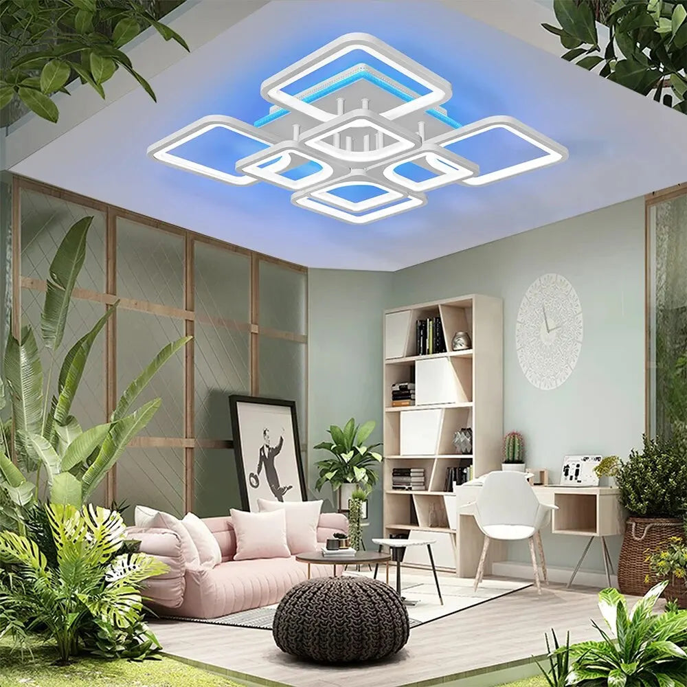 Modern LED Ceiling Light: Simple Flower Design with Remote Control Dimming