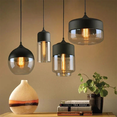 Nordic Glass Pendant Lights - Modern LED Wood Chandelier for Versatile Illumination