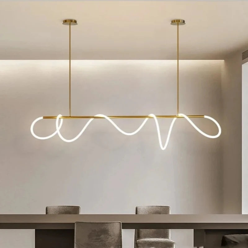 Modern Long Hose LED Chandelier - Minimalist Art Decor Indoor Lighting Fixture