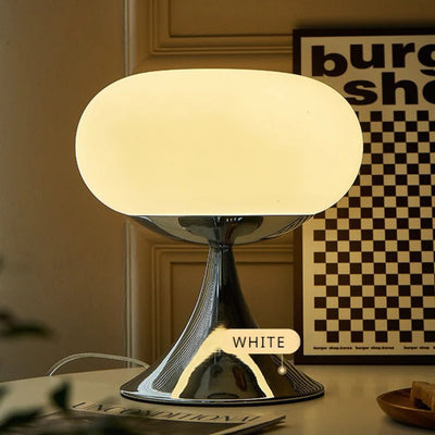 Bedside Table Lamp: Bauhaus Glass Apple Lamp in Green, White or Beige