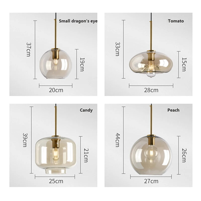 Nordic Industrial Chic: Glass Lustre Pendant Light with Modern Edge