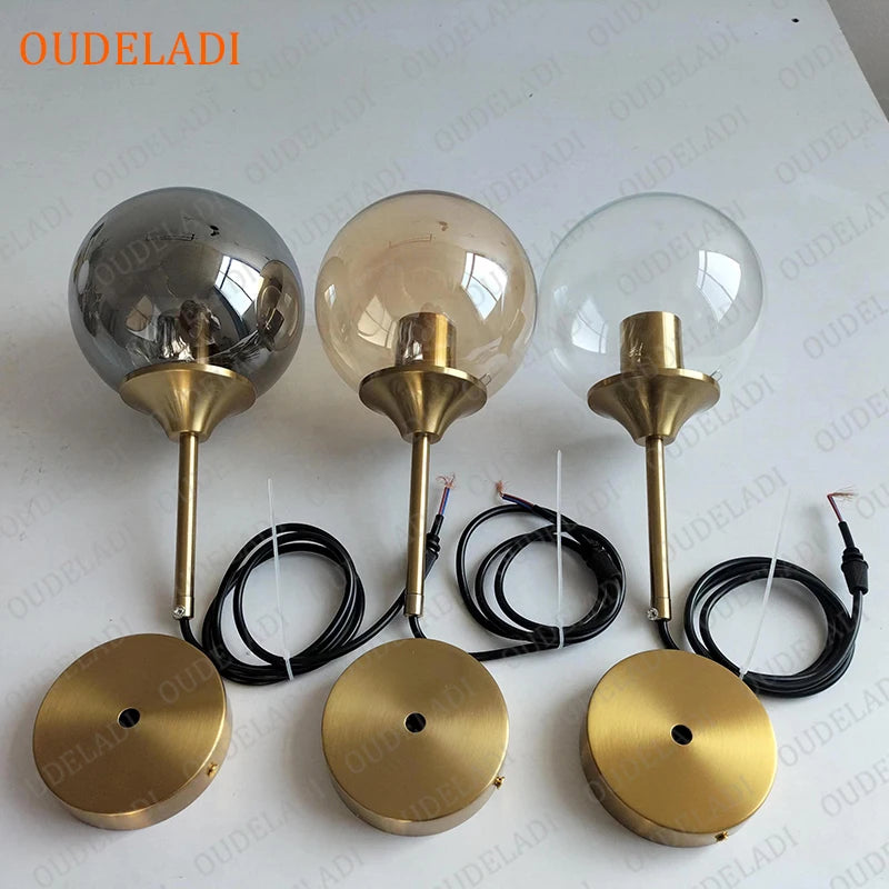 Nordic Metal Ring Pendant Lights: Modern Glass Ball Hanging Lamp for Restaurant, Living Room, Bedroom