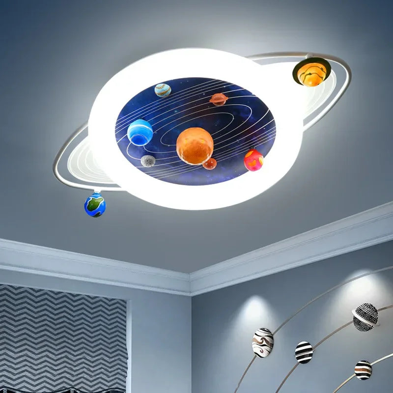 Nordic LED Planetary Ceiling Lights - Modern Minimalist Children's Bedroom Creative Lighting Fixtures