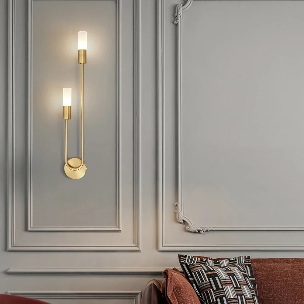 Modern LED Wall Light: Gold Nordic Long Strip Design, Ideal for Living Room, Bedroom, Bathroom, Hall, and Corridor