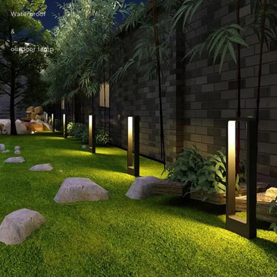 Waterproof LED Garden Lawn Lamp Modern Aluminum Pillar Outdoor Courtyard Villa Landscape Bollards Light