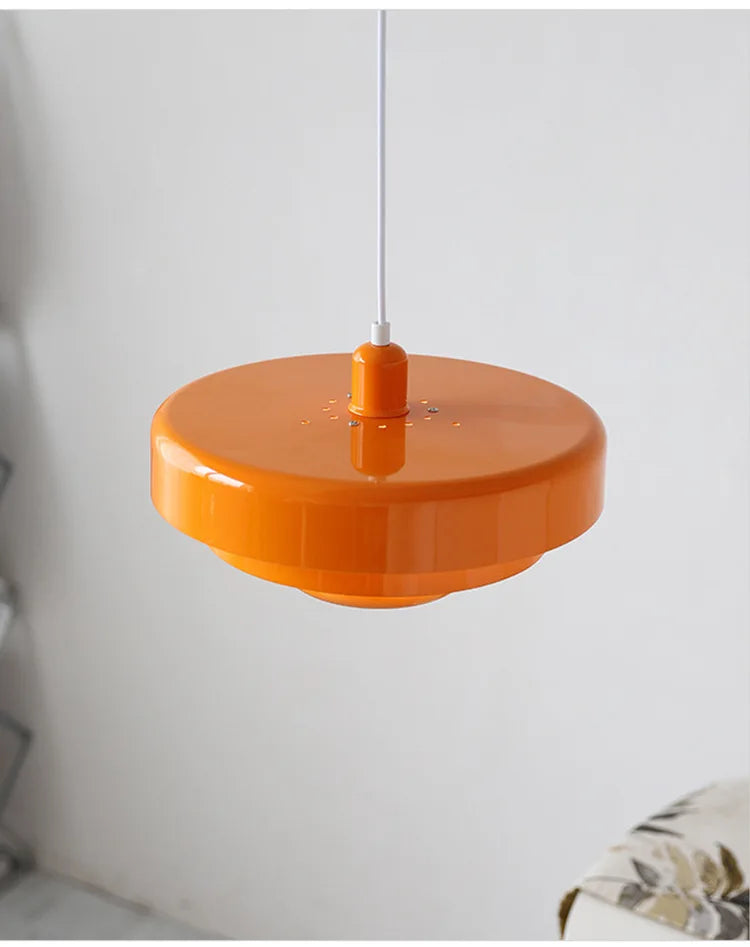 LED Retro Orange Pendant Lamp - Modern Chandelier for Dining Room & Cafe Decor