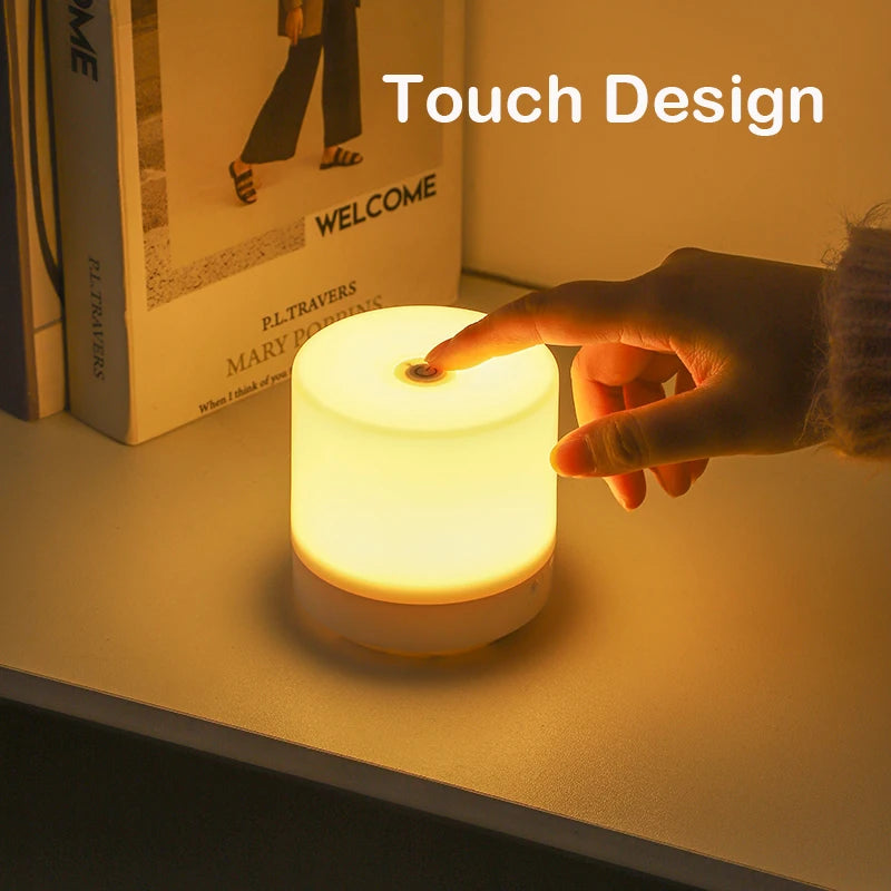 Creative USB Bedside Lamp - Touch Dimming LED Night Light for Bedroom & College Dorm