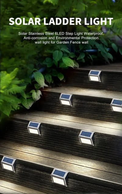 Solar Stainless Steel 3LED Step Light – Waterproof, Anti-Corrosion Wall Light for Garden Fence and Wall