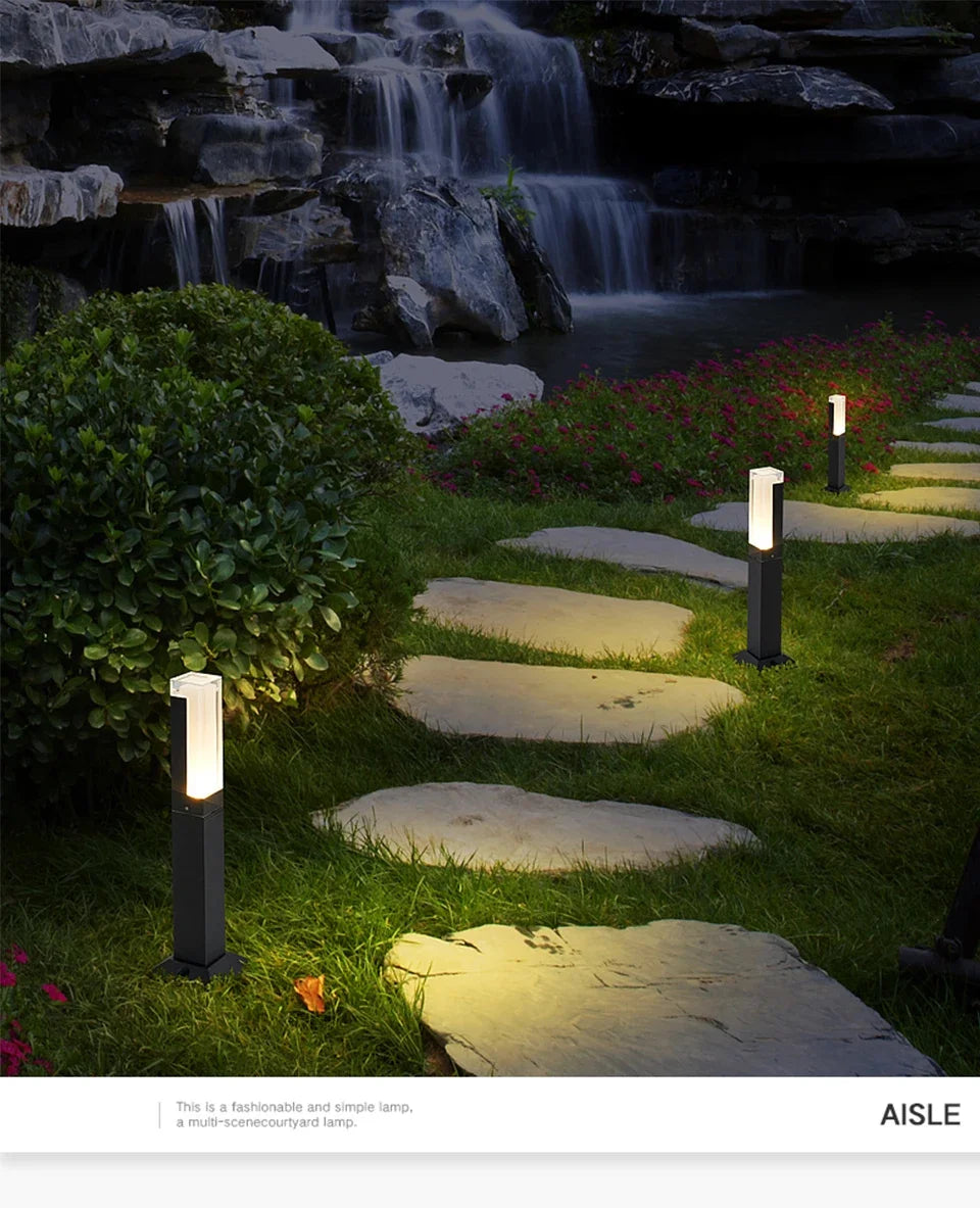 Modern Landscape Path Lights – Outdoor Wired Walkway Lamp for Courtyard and Villa