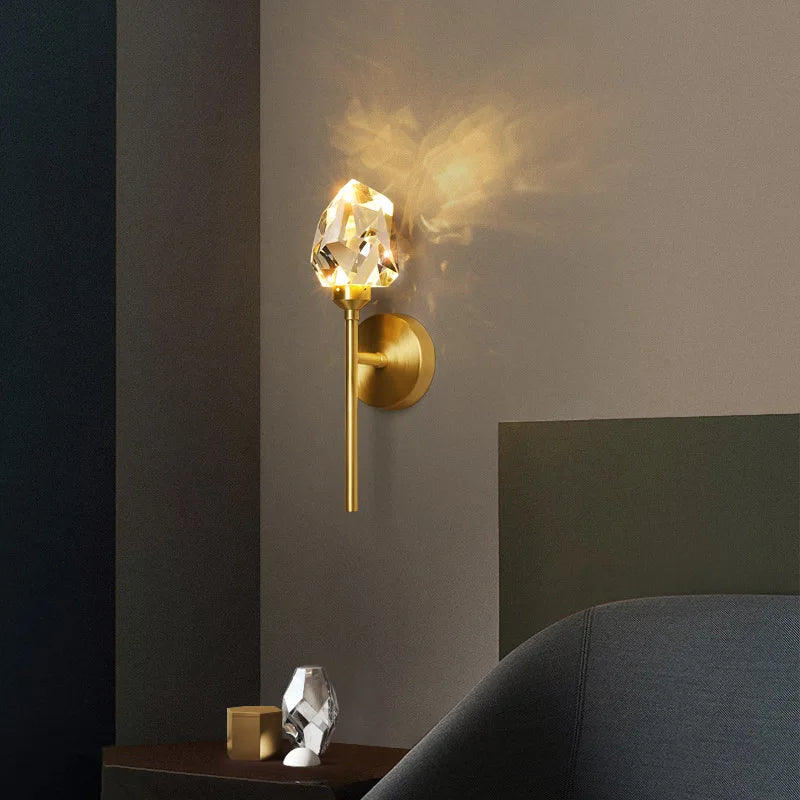 Nordic Luxury Crystal Wall Lamp: Enhance Bedroom and Corridor with Modern Background Lighting