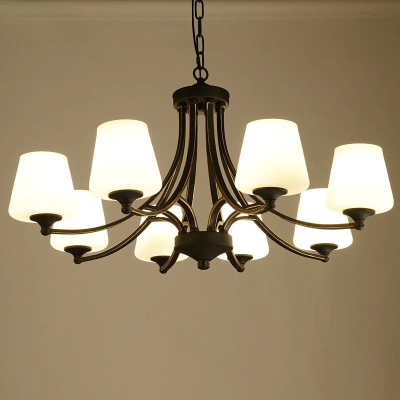 American Iron Art Pendant Lamp: Retro Black Hanging Light Fixture, Perfect for Living Room, Dining Room, Bedroom