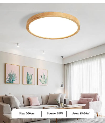 Nordic Ultra-Thin LED Wooden Ceiling Light