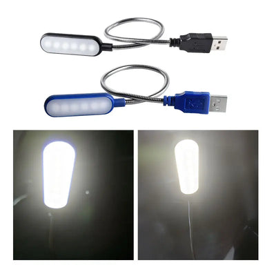 Portable USB LED Mini Book Light - Flexible 6 LEDs for Power Bank, Laptop, Notebook, PC