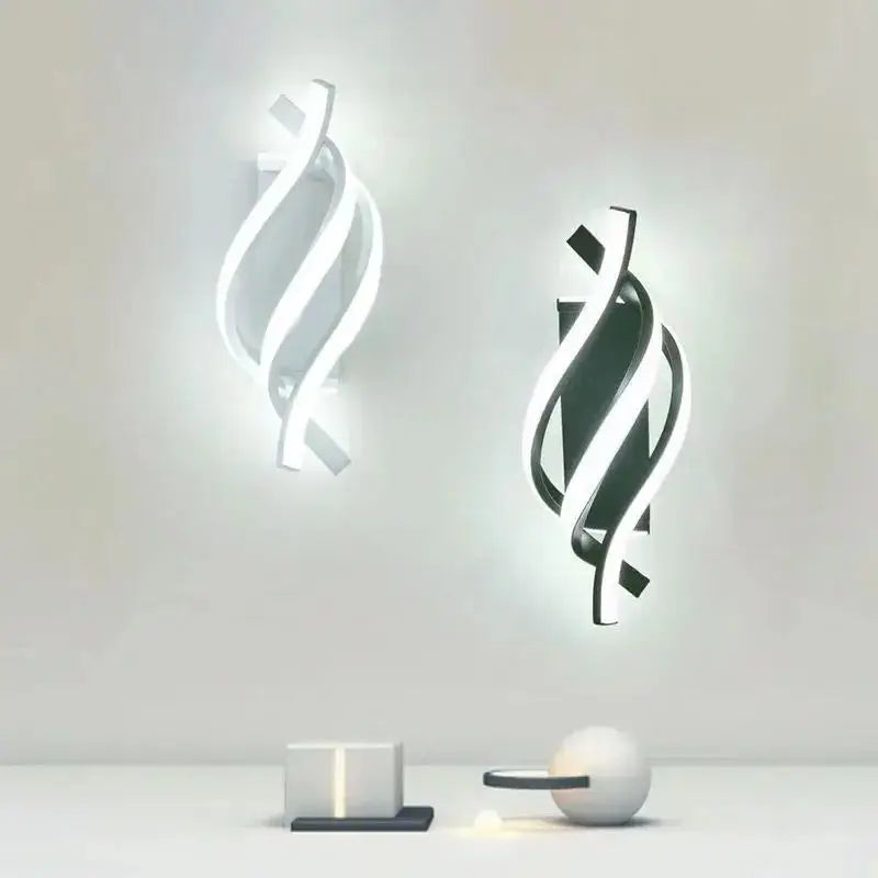 Modern LED Wall Lamp: Minimalist Black and White Line Decor Lights for Bedroom, Bedside, Stairway, Aisle