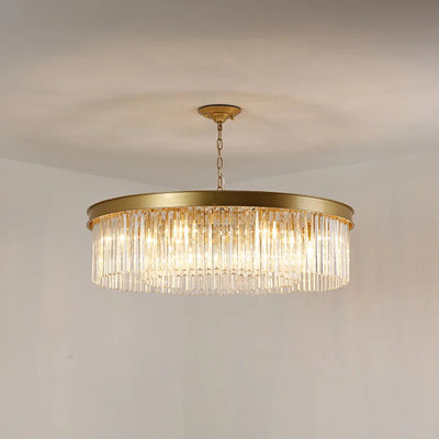 Luxury Modern Circle European Simple Hotel Showroom Pendant K9 Suspend LED Crystal Chandelier Light Hanging Lamp For Bedroom