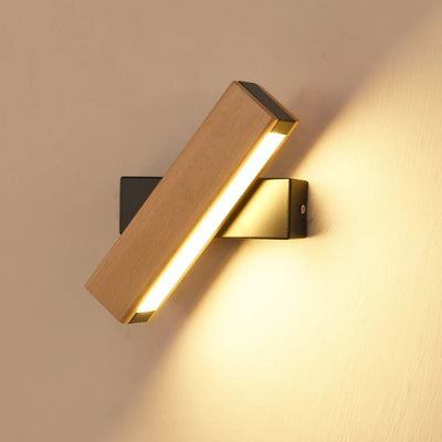 Adjustable Nordic Solid Wood LED Wall Lamp – Rotatable Bedside & Study Lighting