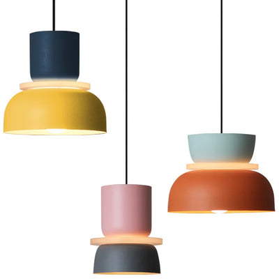 Macaron Color Dull Polish Chandelier – Creative Pendant Light for Bedrooms and Living Spaces