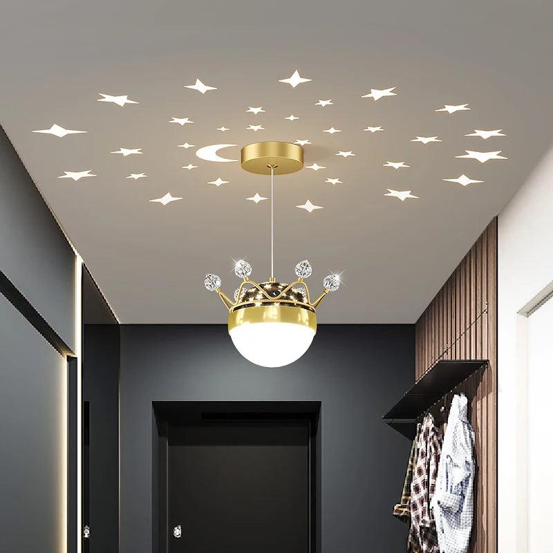 Gold & Black LED Chandelier: Ideal Lighting for Aisles, Porches, Bedrooms, Restaurants, Offices, Coffee Bars & More