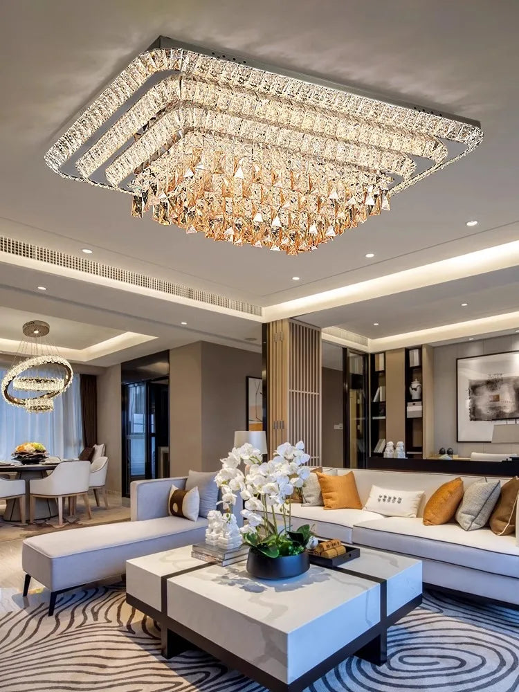 Home Appliance LED Crystal Ceiling Lamp Elegant Luxury Modern Ceiling Chandelier Room Decoration Light Fixture