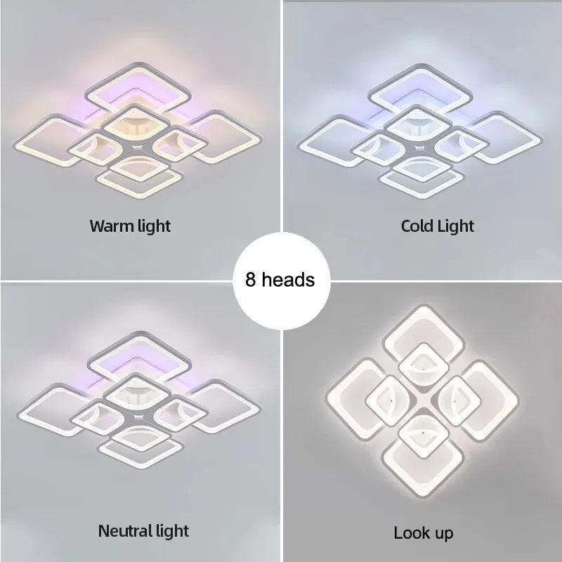 Modern LED Ceiling Light: Simple Flower Design with Remote Control Dimming