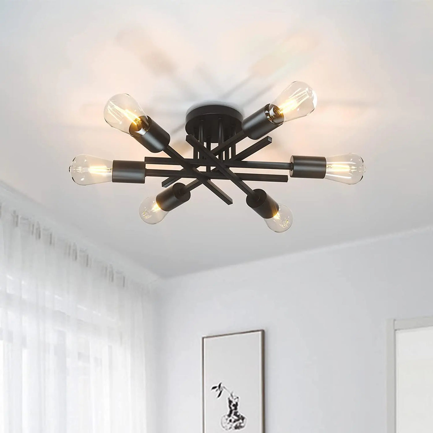 Semi Flush Mount Modern Chandelier Mid Century Modern Chandelier Close to Ceiling Lighting